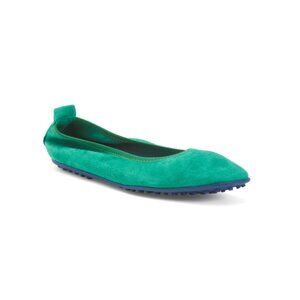 NUR ITALY Green Made In Italy Suede Valentina Flats